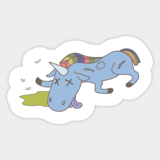 dead unicorn Sticker